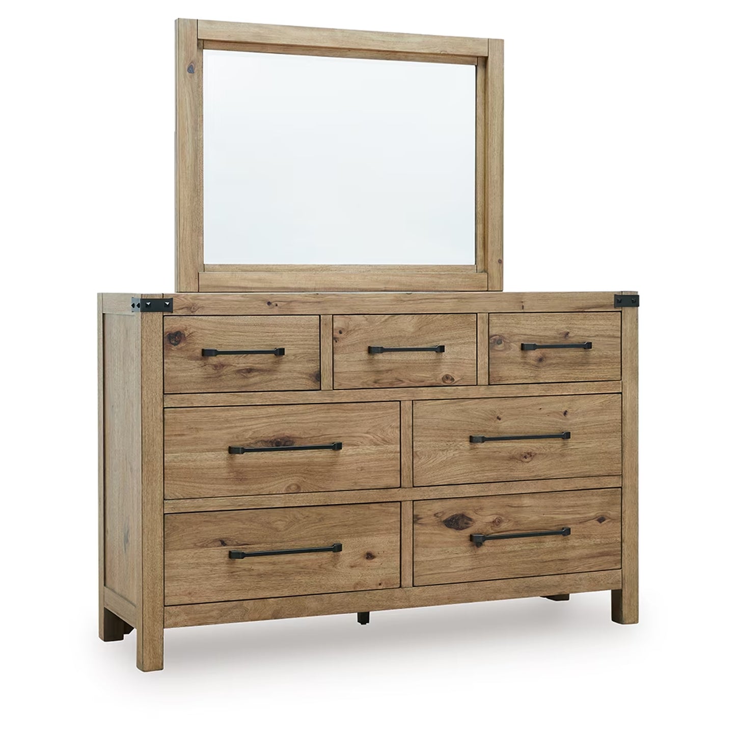 Ridgester - Dresser And Mirror - Light Brown