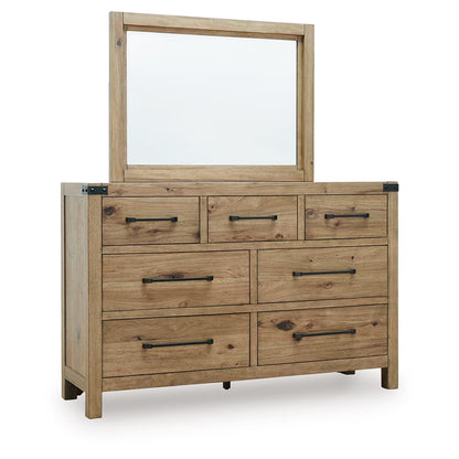 Ridgester - Dresser And Mirror - Light Brown