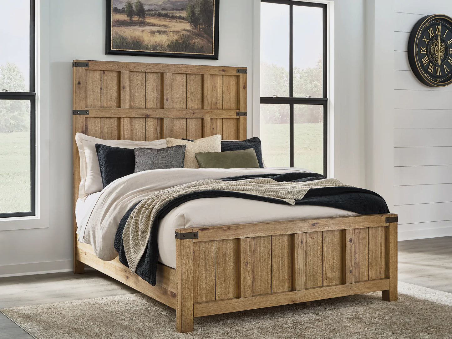 Ridgester - Queen Panel Bed - Light Brown