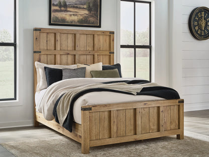 Ridgester - Queen Panel Bed - Light Brown
