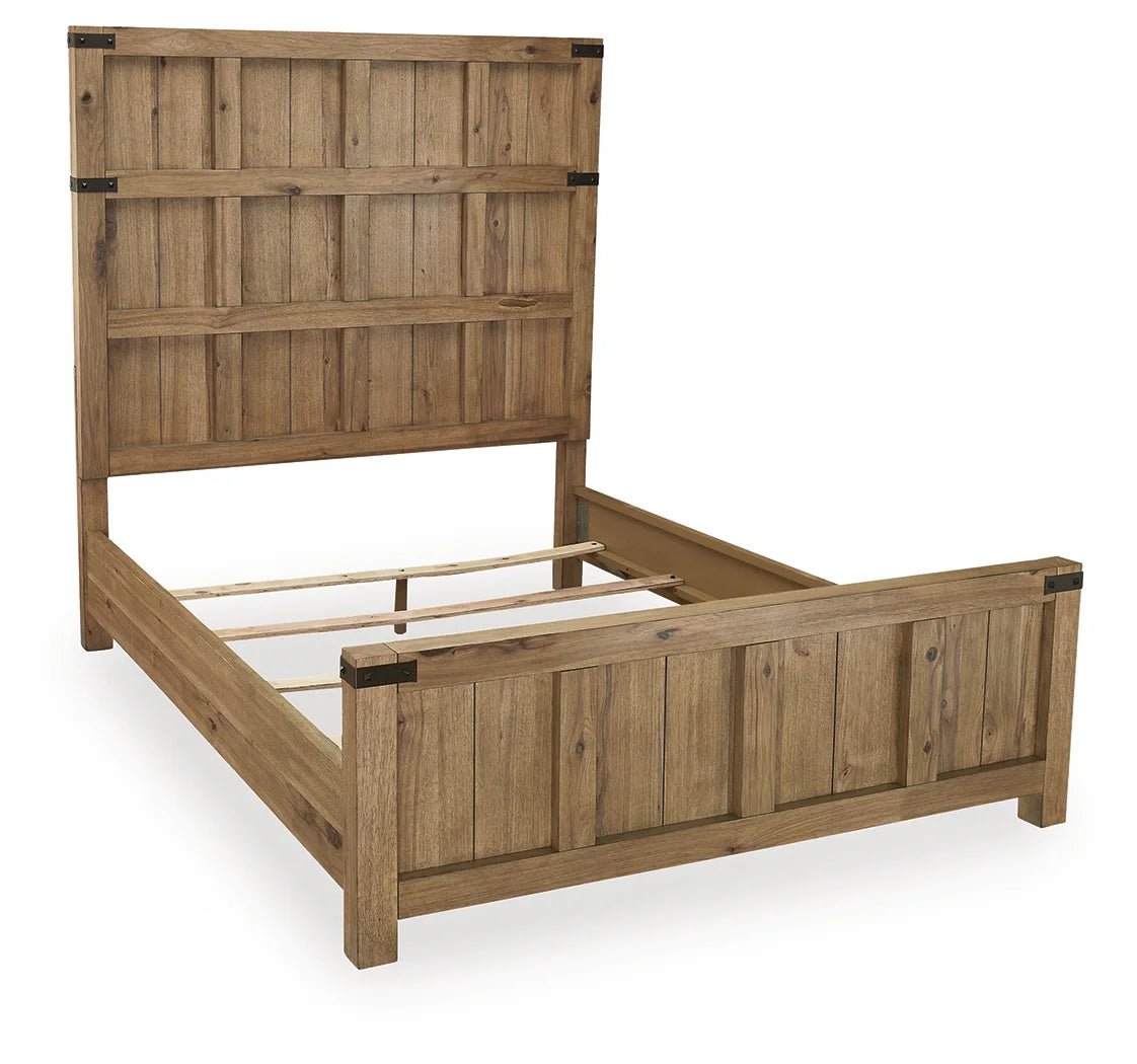 Ridgester - Queen Panel Bed - Light Brown