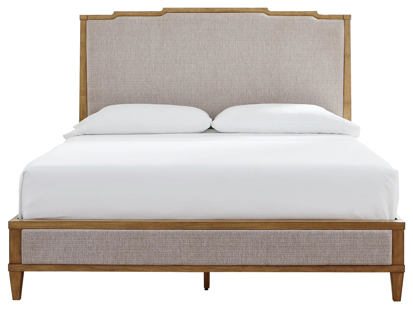 Sharlance - Light Brown - King Upholstered Panel Bed