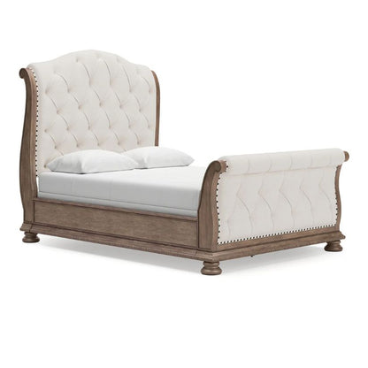 Ardenfield - Light Brown - Queen Upholstered Sleigh Bed