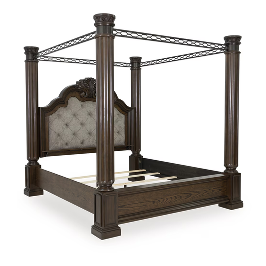 Maylee - King Canopy Bed - Dark Brown