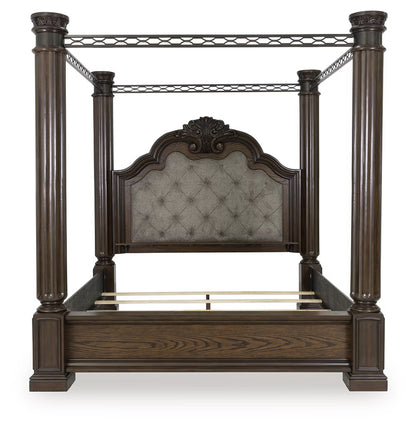Maylee - King Canopy Bed - Dark Brown