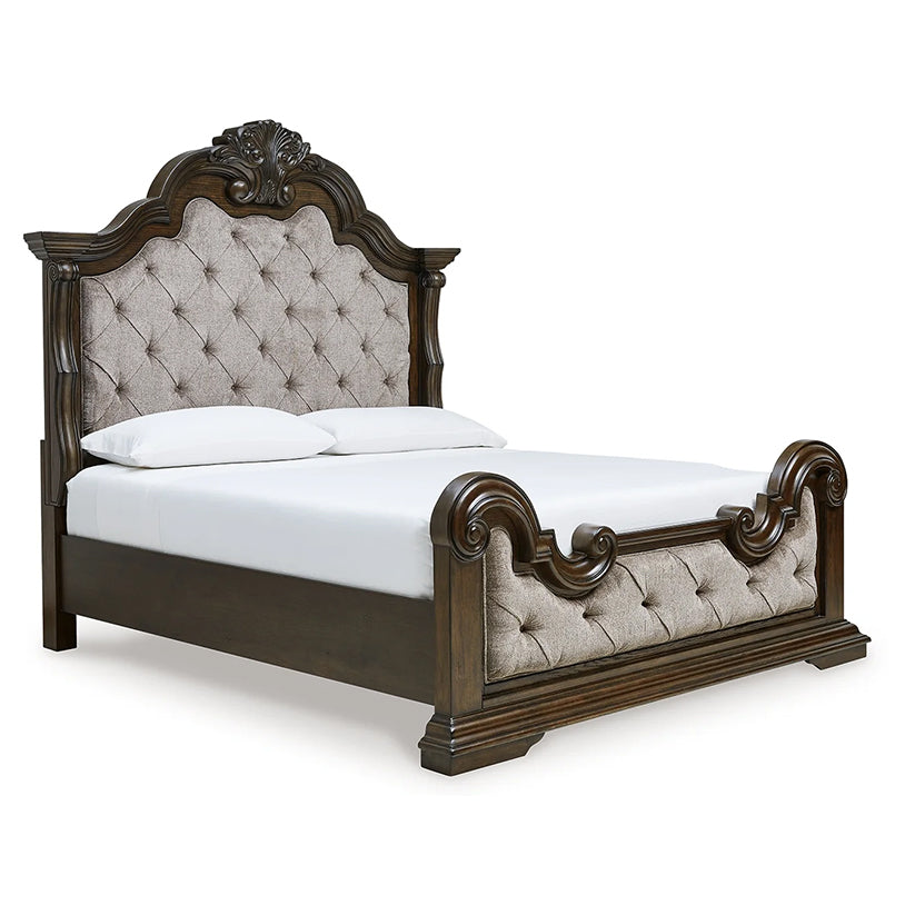 Maylee - Dark Brown - King Upholstered Bed