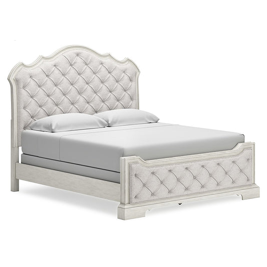 Arlendyne - Antique White - King Upholstered Bed