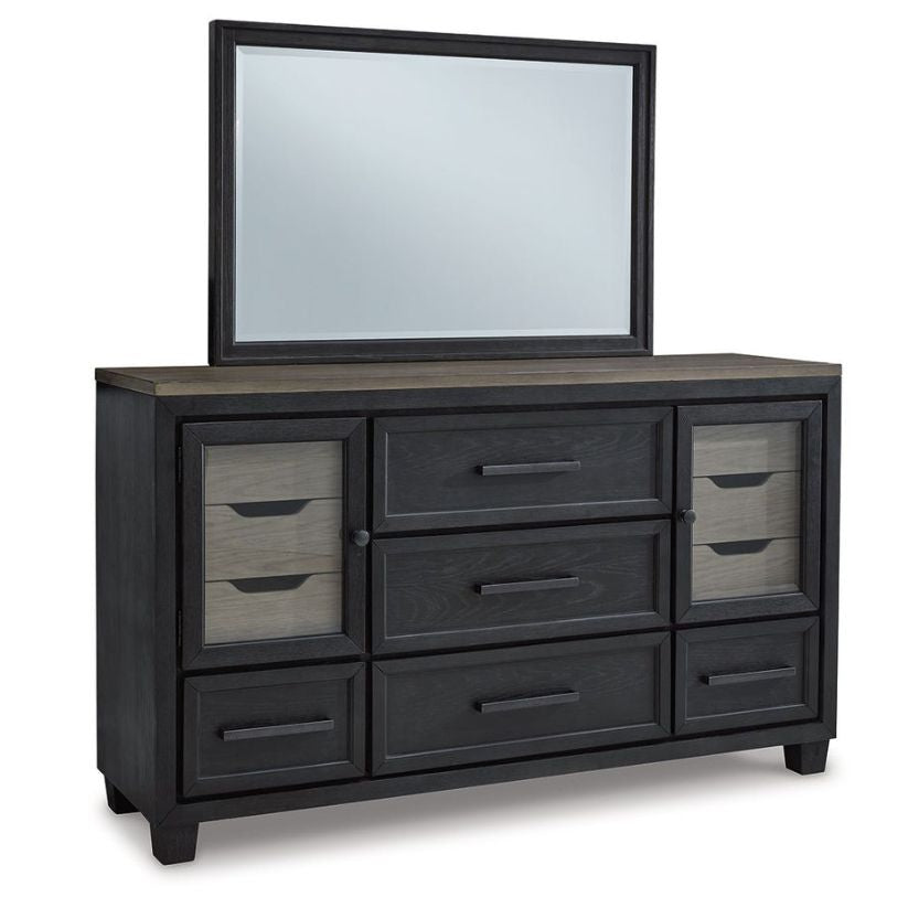 Foyland - Black / Brown - Dresser, Mirror