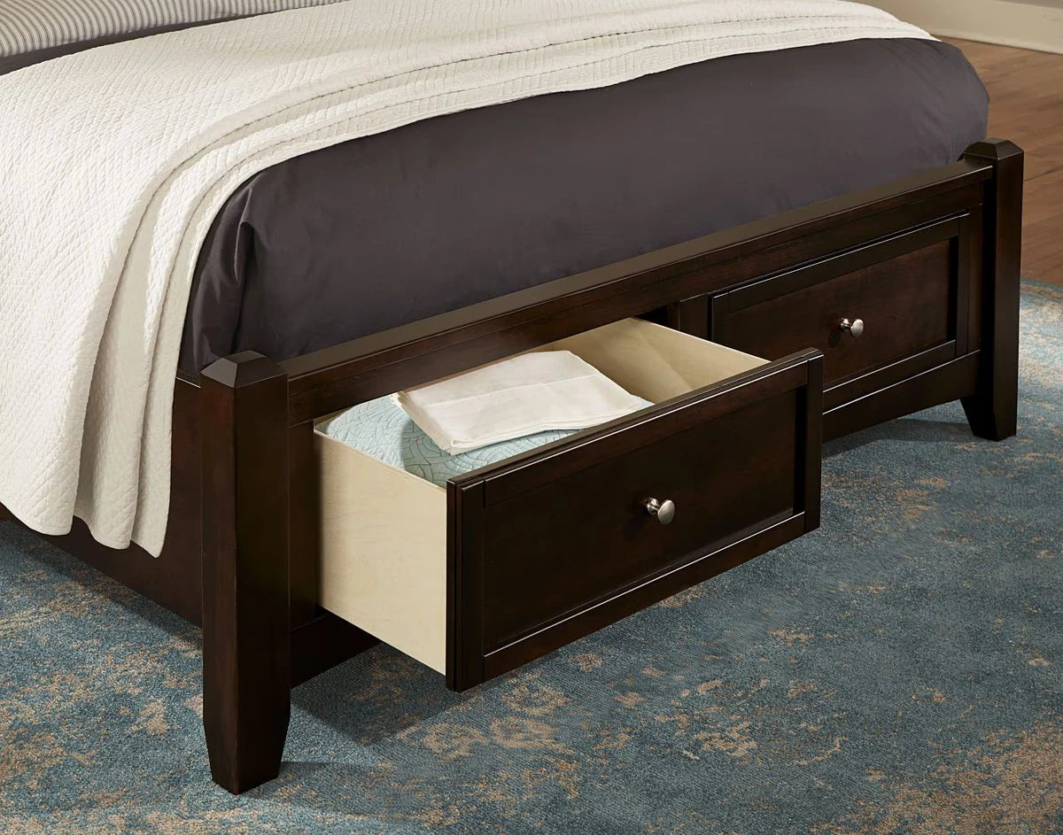 Bonanza - Full Mansion Bed With Storage Footboard - Merlot