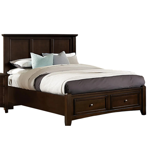 Bonanza - Full Mansion Bed With Storage Footboard - Merlot