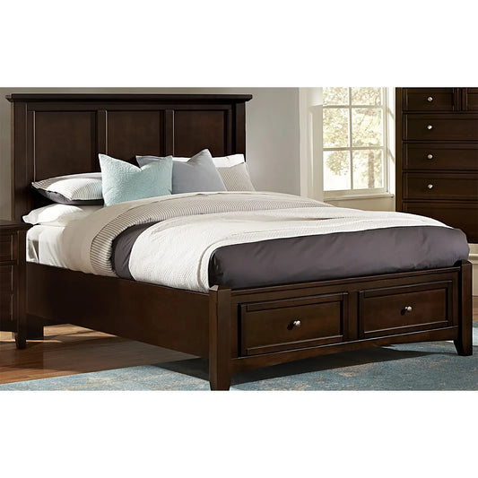 Bonanza - Queen Mansion Bed With Storage Footboard - Merlot