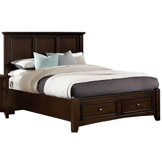 Bonanza - King Mansion Bed With Storage Footboard - Merlot