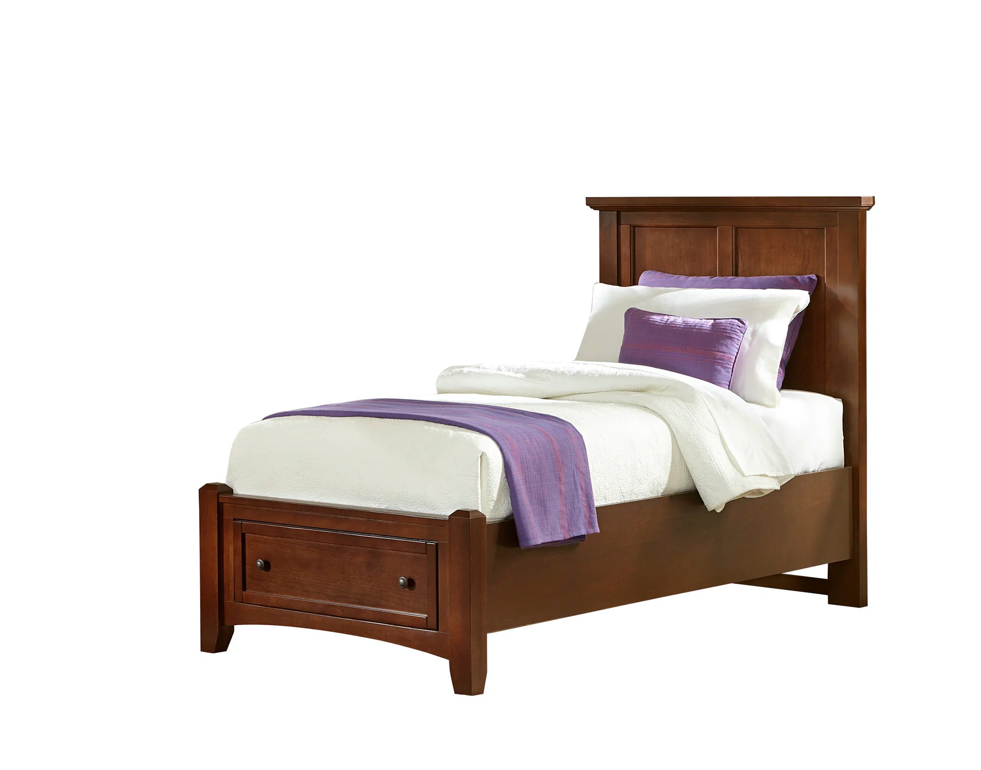 Bonanza - Twin Mansion Bed With Storage Footboard - Cherry