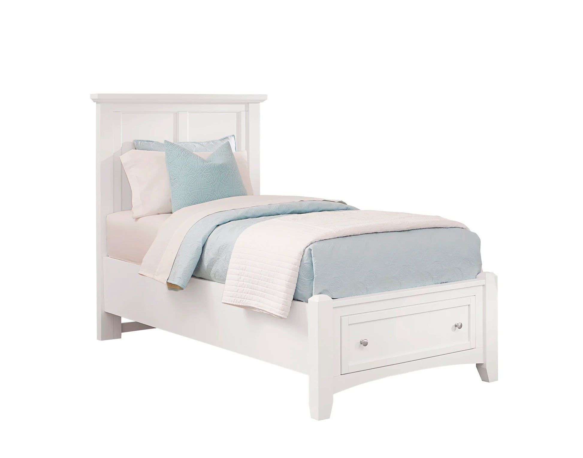 Bonanza - Twin Mansion Bed With Storage Footboard - White