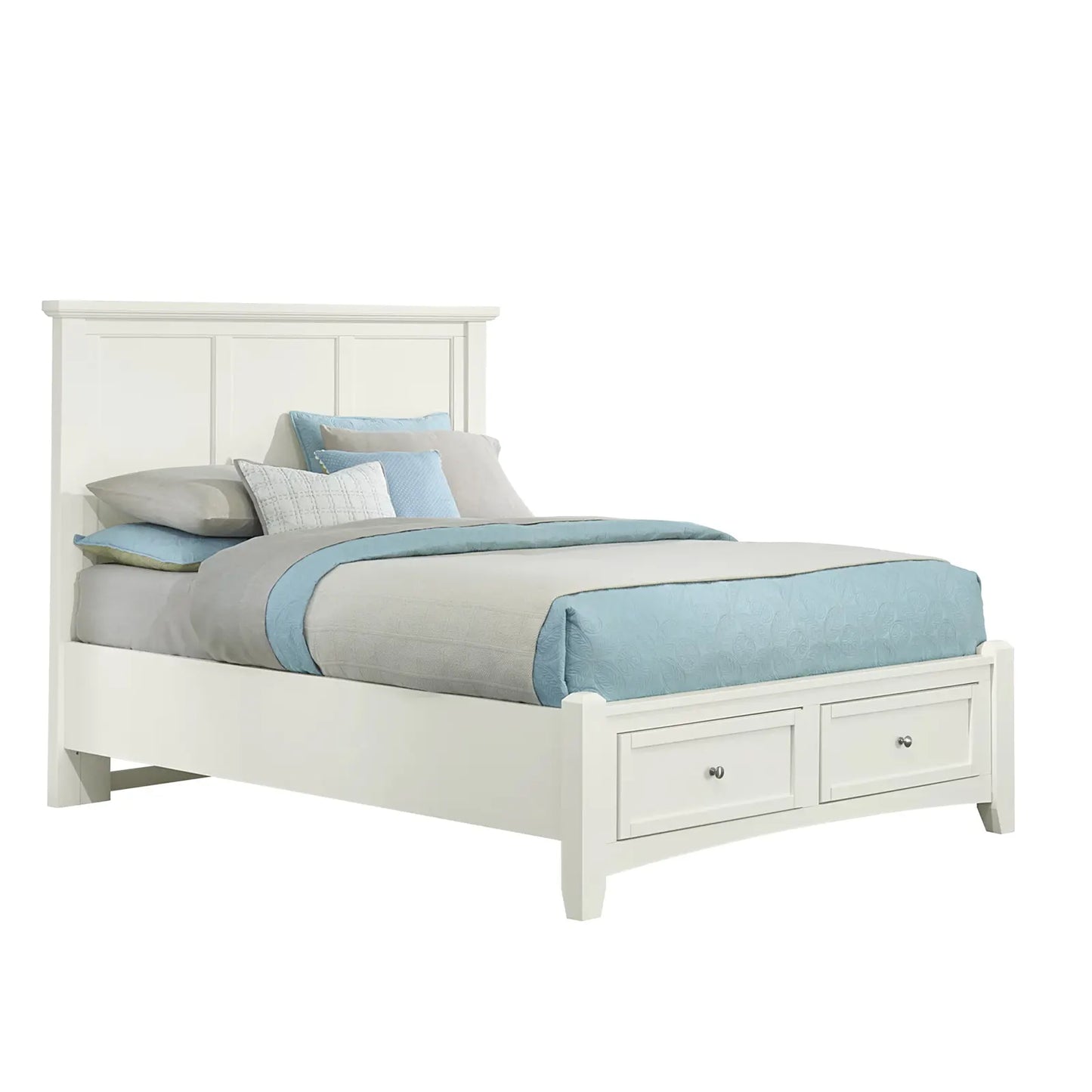 Bonanza - Full Mansion Bed With Storage Footboard - White