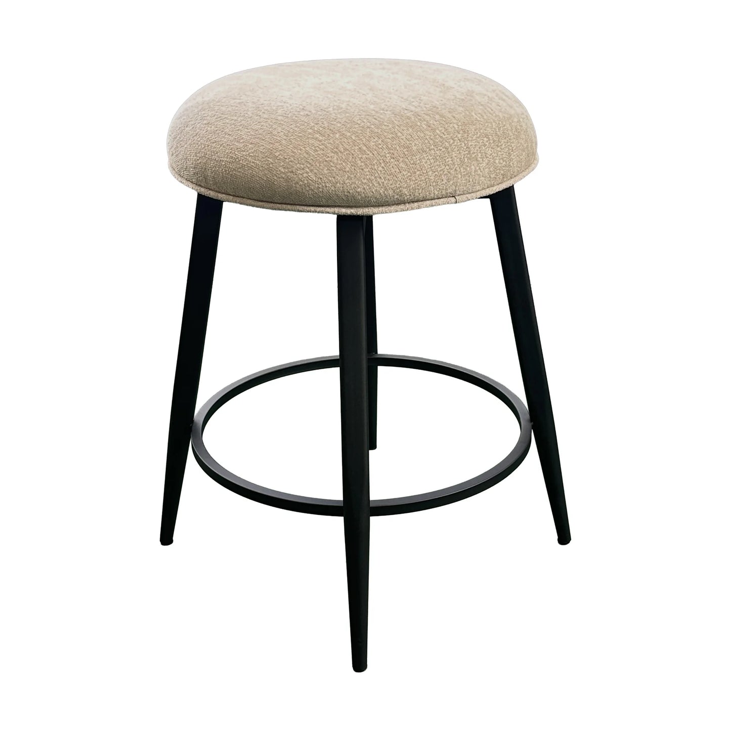 Metal Base Barstools - Barstool With Backless Seat - Champagne
