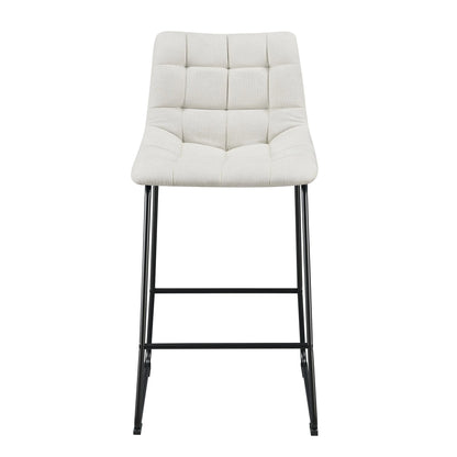 Seth - 30" Linen White Bar Stool (Set of 2)