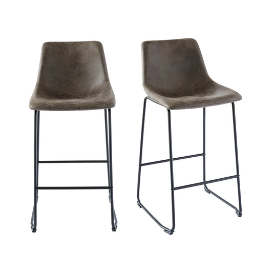Wes - Bar Stool Set (Set of 2) - Dark Brown - 19"
