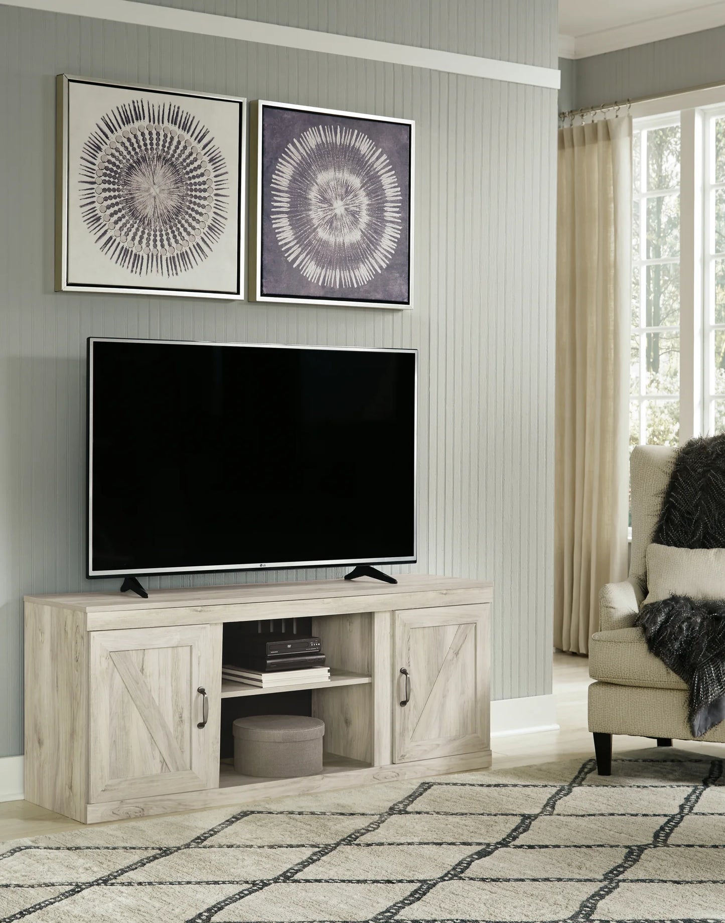 Bellaby - Whitewash - 4-Piece Entertainment Center 12