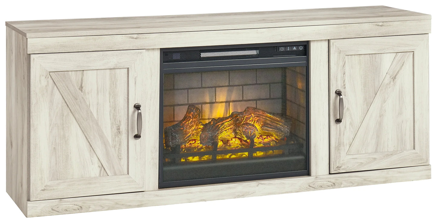 Bellaby - Whitewash - 5-Piece Entertainment Center With Electric Fireplace 2