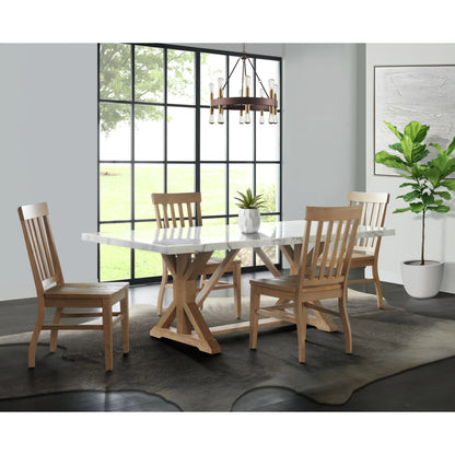 Lakeview - White Marble Standard Height Rectangular Dining Table