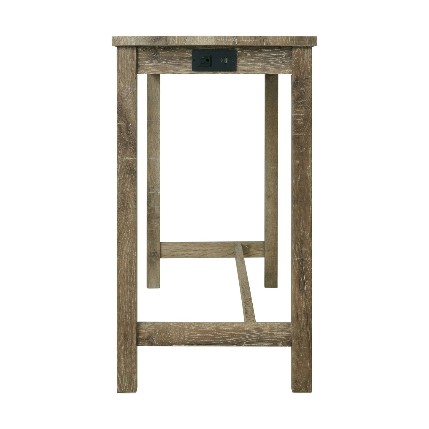 Oak Lawn - Bar Table 3A Single Pack (Table + Three Stools) - Dark Brown / Beige