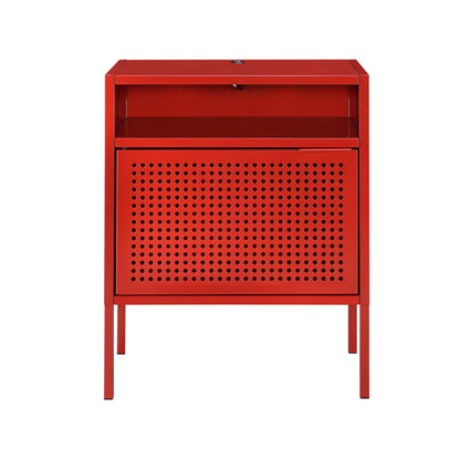 Ember - Red Nightstand With Usb