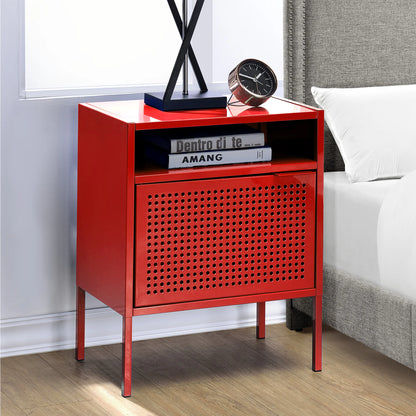 Ember - Red Nightstand With Usb