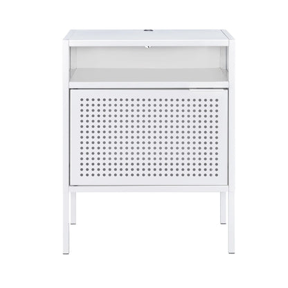 Ember - White Nightstand With Usb
