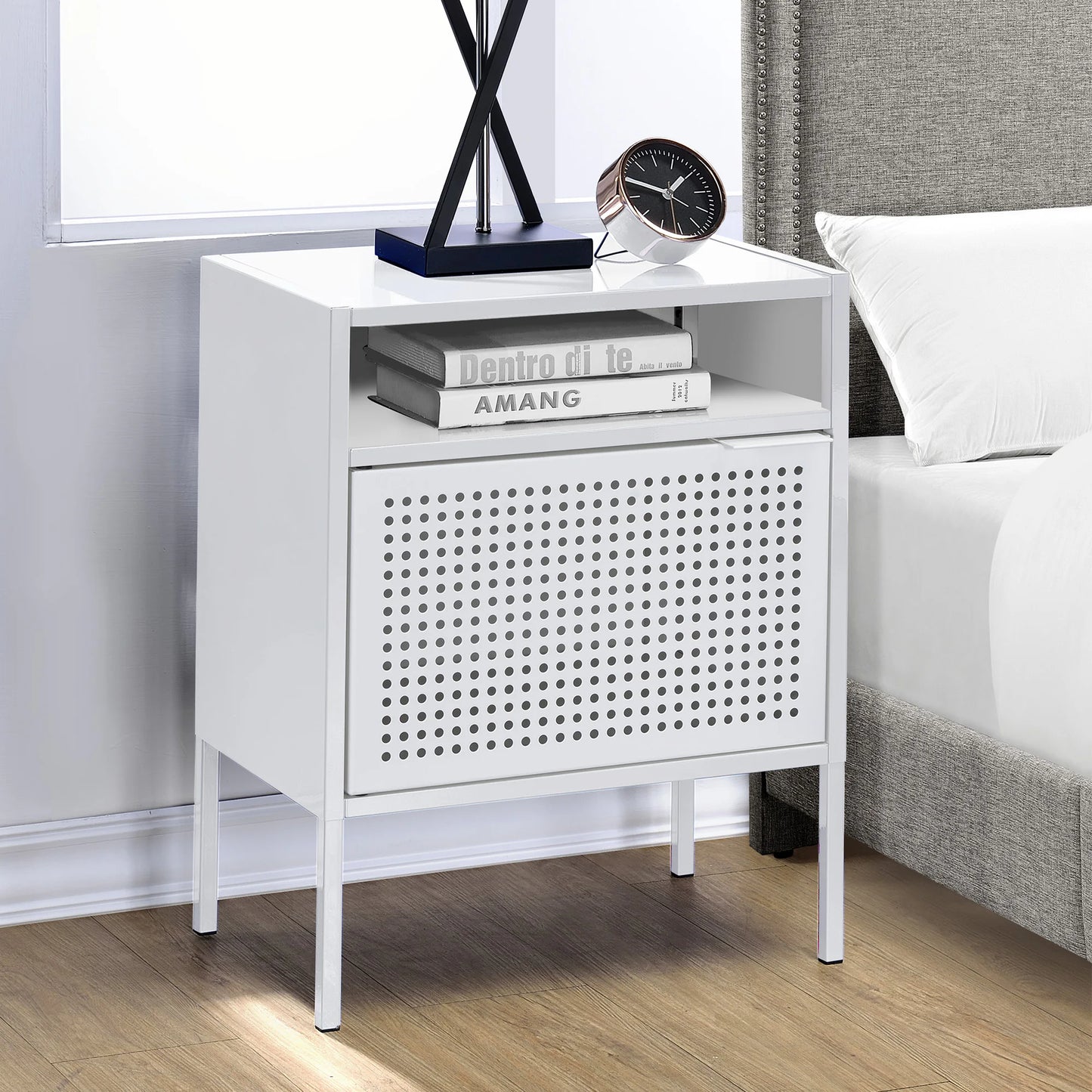 Ember - White Nightstand With Usb