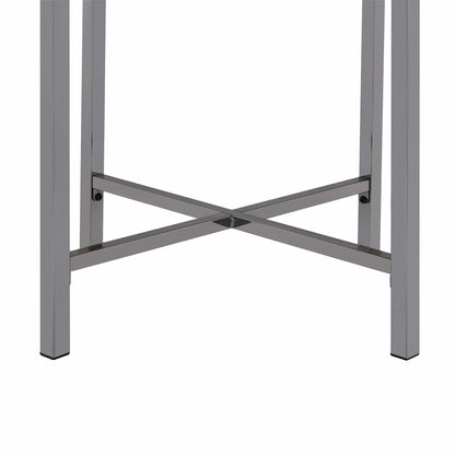 Edith - Round End Table - Dark Nickel