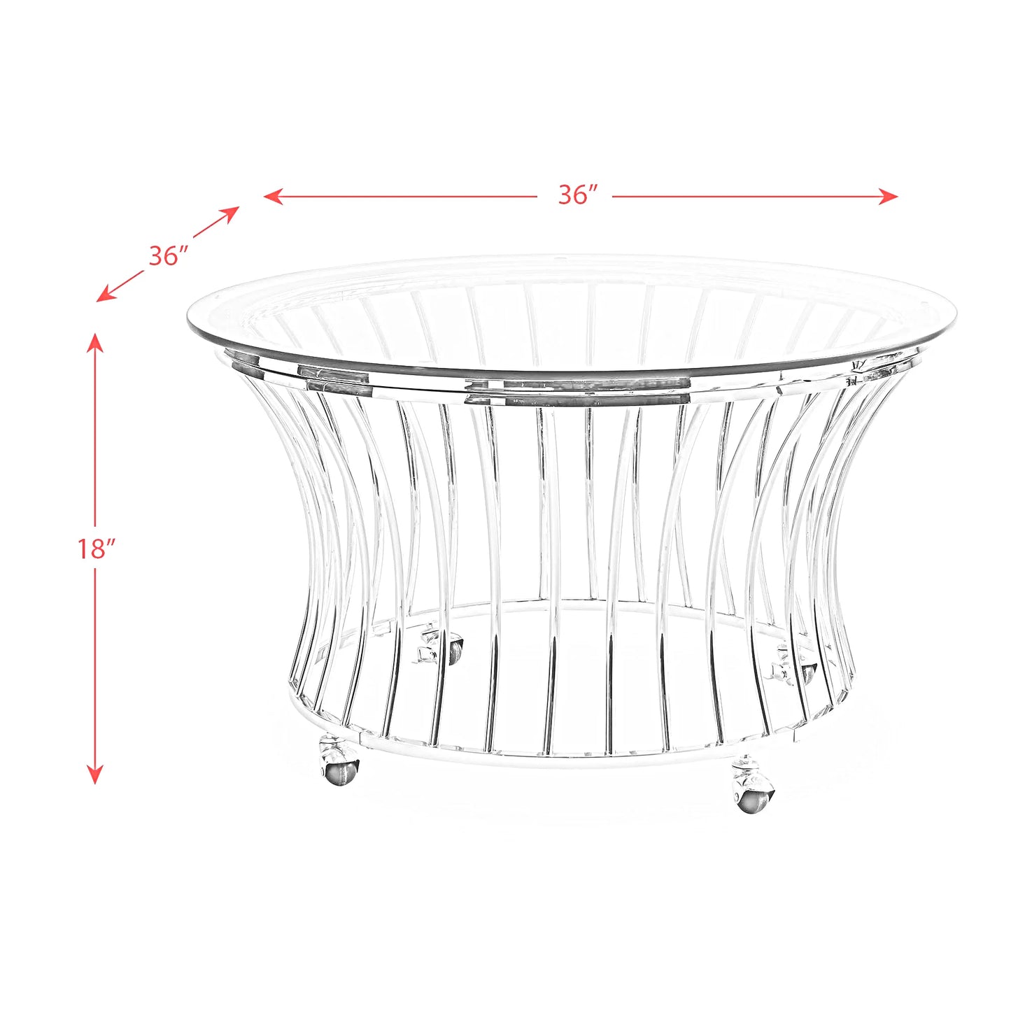 Emma - 3 Piece Occasional Table Set, Coffee Table & Two End Tables - Chrome