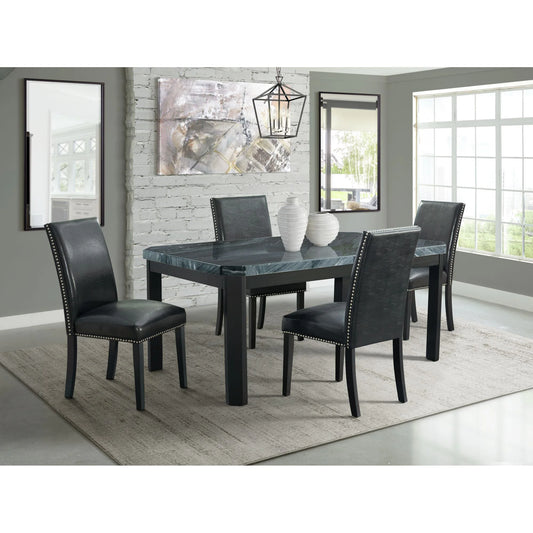 Francesca - Rectangular 5 Piece Dining Set Table & Four Chairs - Black