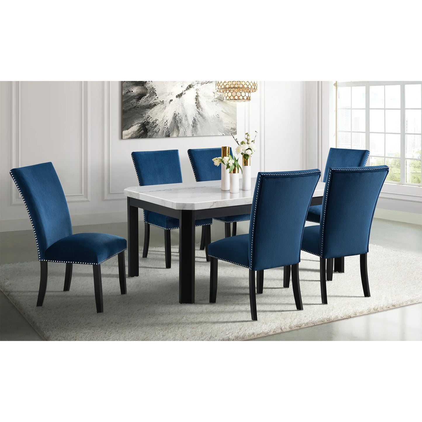 Francesca - Velvet Side Chair (Set of 2) - Blue