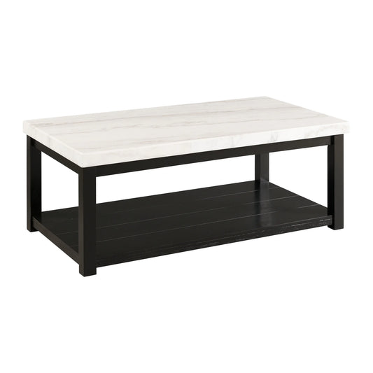 Marcello - Rectangular Coffee Table With Casters - White