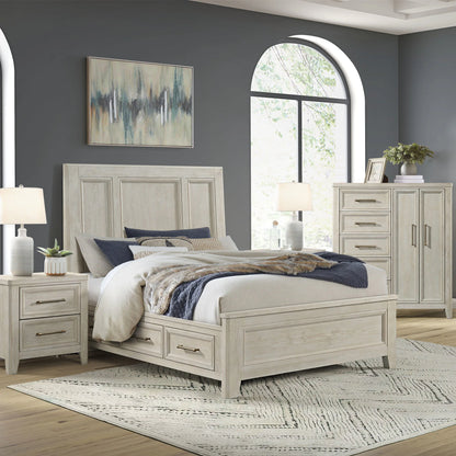 Carlson - Queen Storage Bed - Washed Linen