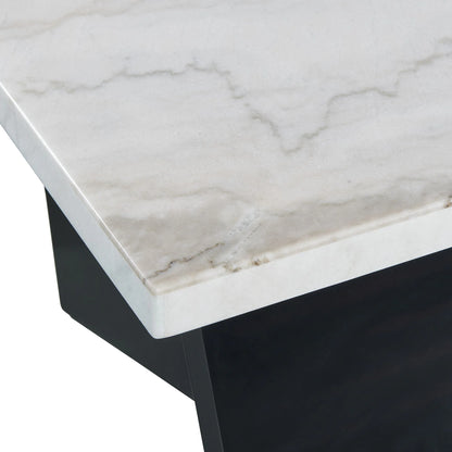Beckley - End Table With White Marble Top - White