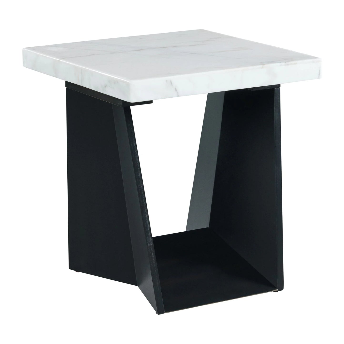 Beckley - End Table With White Marble Top - White