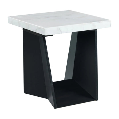 Beckley - End Table With White Marble Top - White