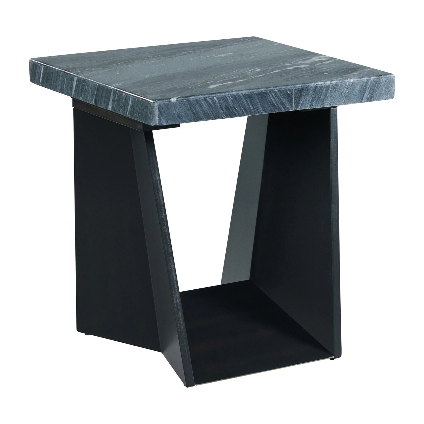 Beckley - End Table With Dark Marble Top - Blue