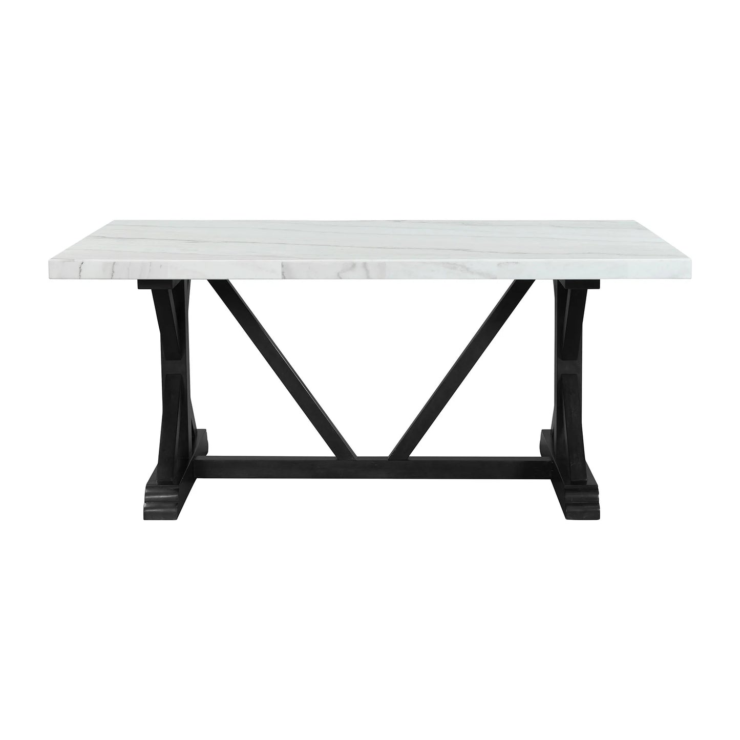 Tuscany - 70" Marble Standard Height Rectangular Dining Table - White