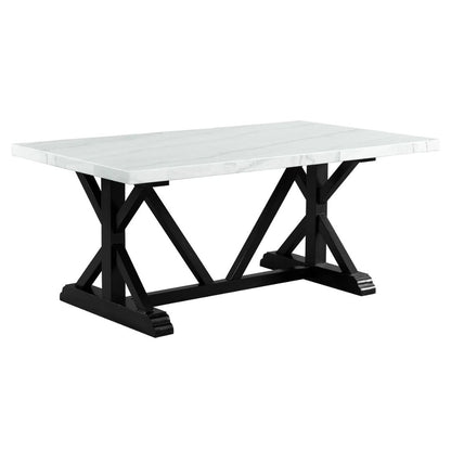 Tuscany - 70" Marble Standard Height Rectangular Dining Table - White