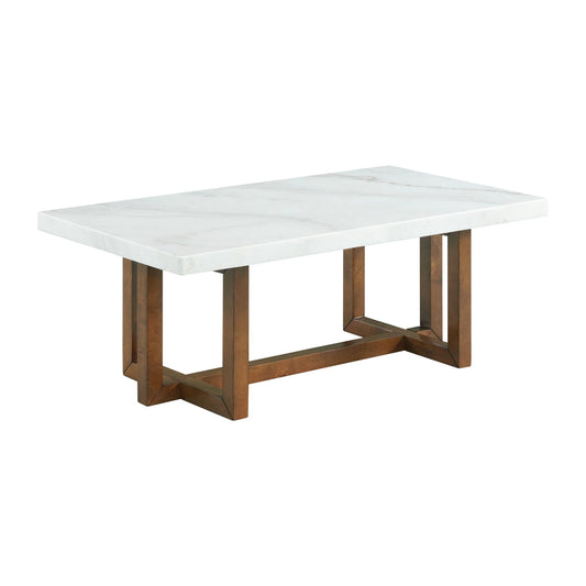 Morris - Marble Rectangular Coffee Table - White