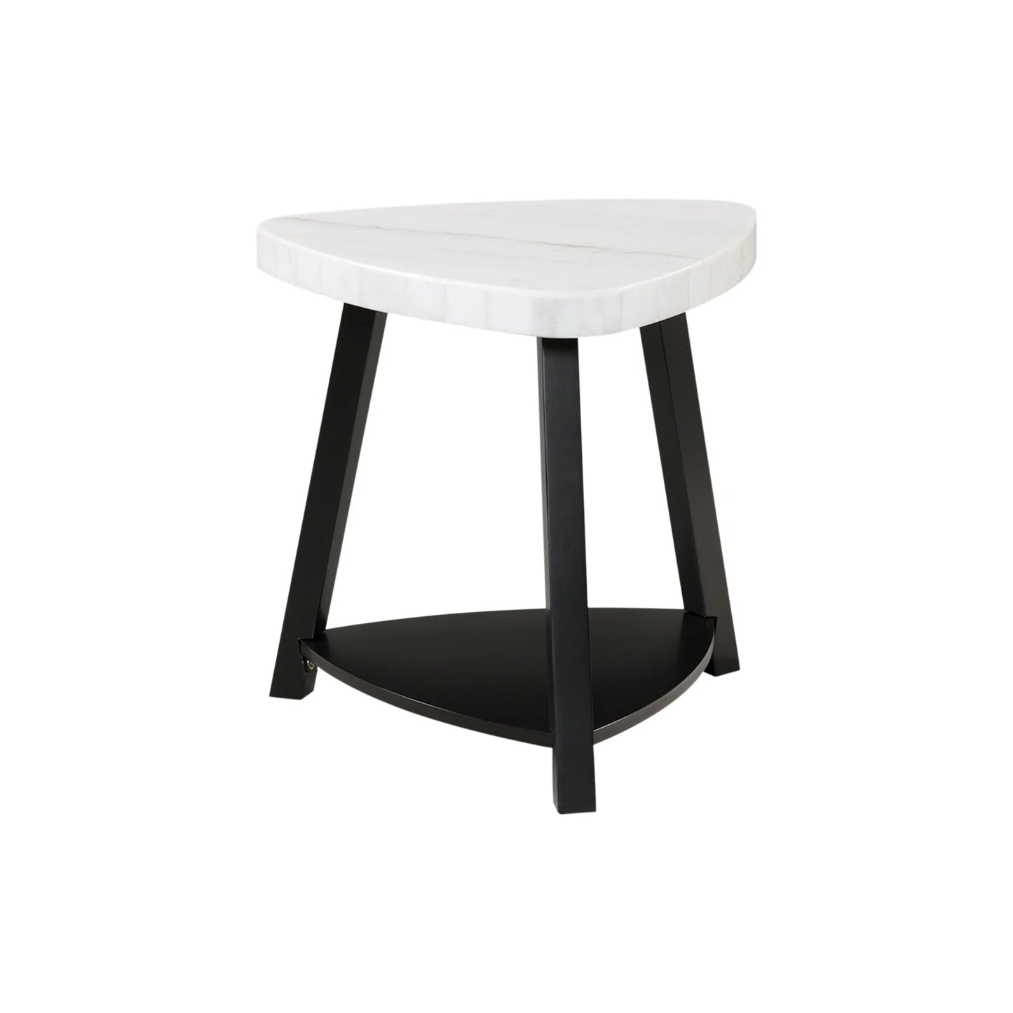 Trinity - 26" Marble Top End Table - White