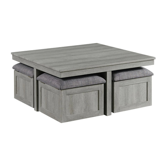 Uster - 2 Piece Occasional Set, Coffee Table & End Table - Light Gray