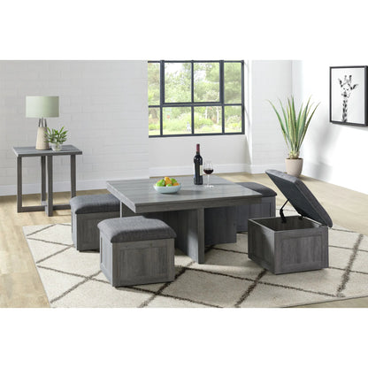 Uster - 2 Piece Occasional Set, Coffee Table & End Table - Light Gray
