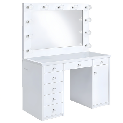 Amia - Complete Vanity With Lightbulbs - Glossy White