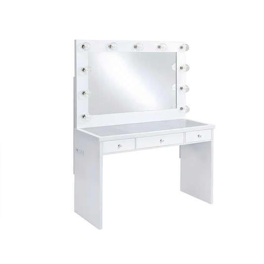 Ariana - Complete Vanity With Lightbulbs - Glossy White