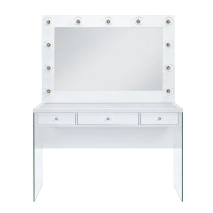 Jacey - Complete Vanity With Lightbulbs - Glossy White
