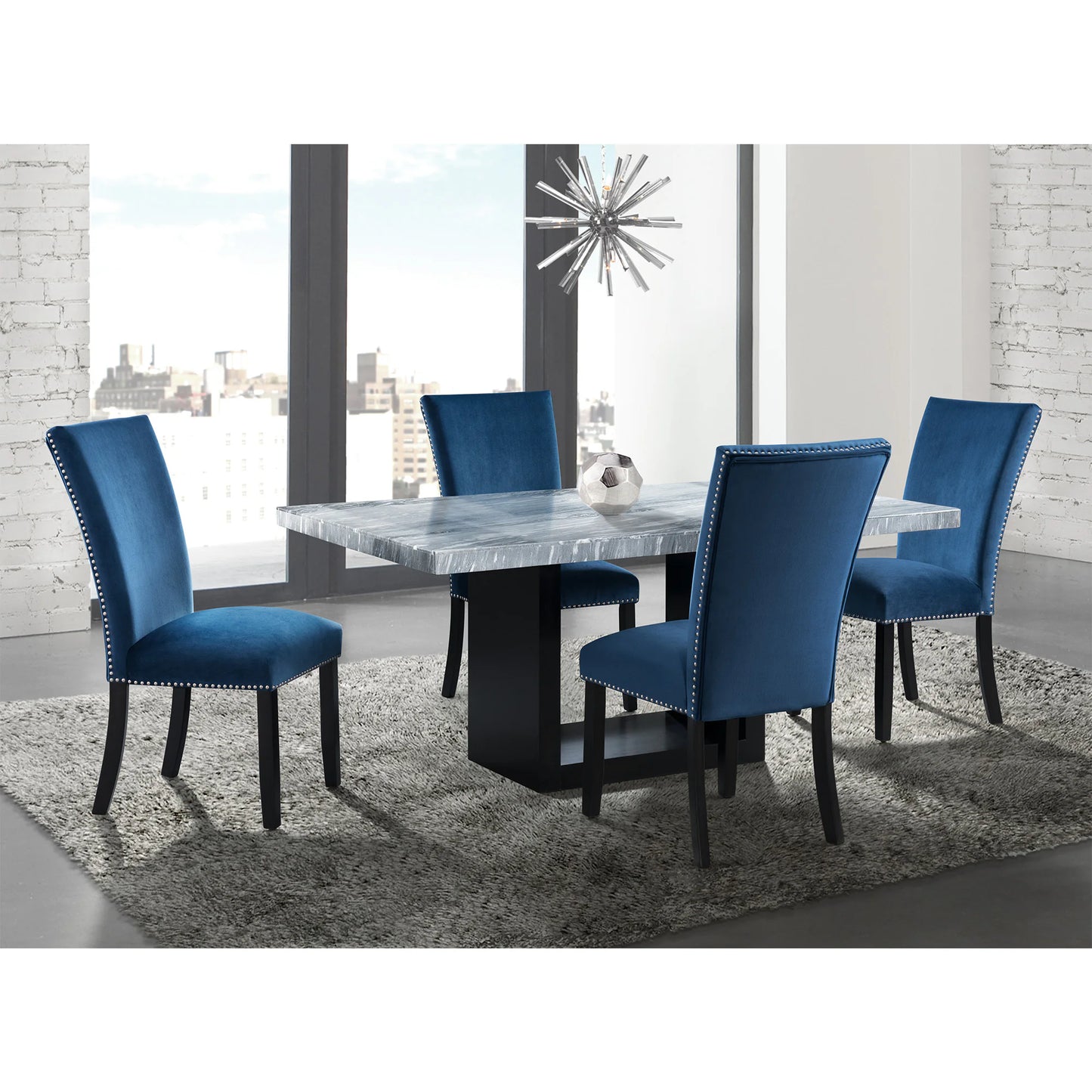 Valentino - Complete Table Gray Marble